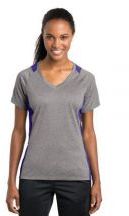 Sport-Tek� Ladies Heather Colorblock Contender� V-Neck Tee